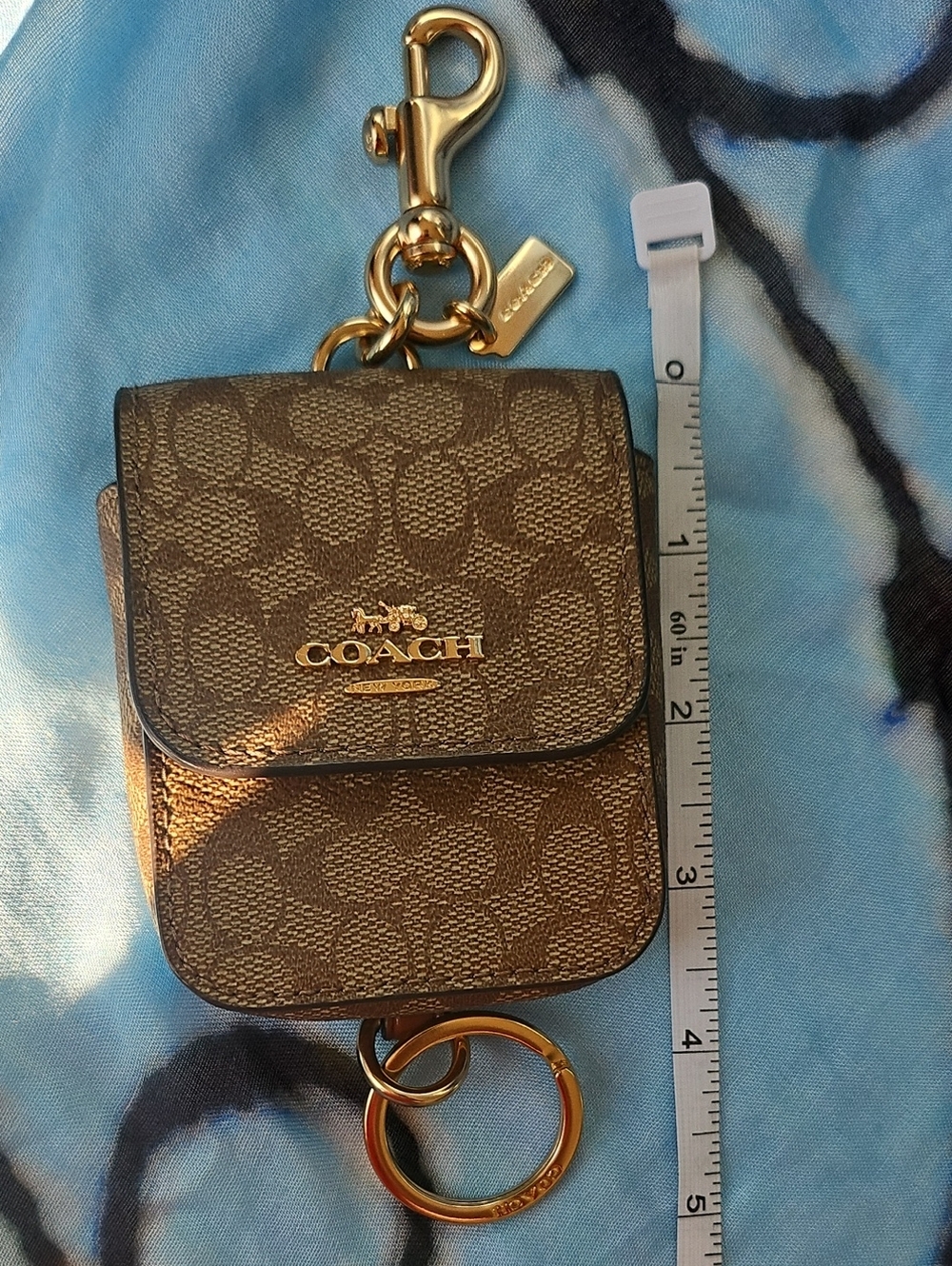 Coach Brown Monogram Mini Key Pouch with Gold Hardware - Picture 12 of 13